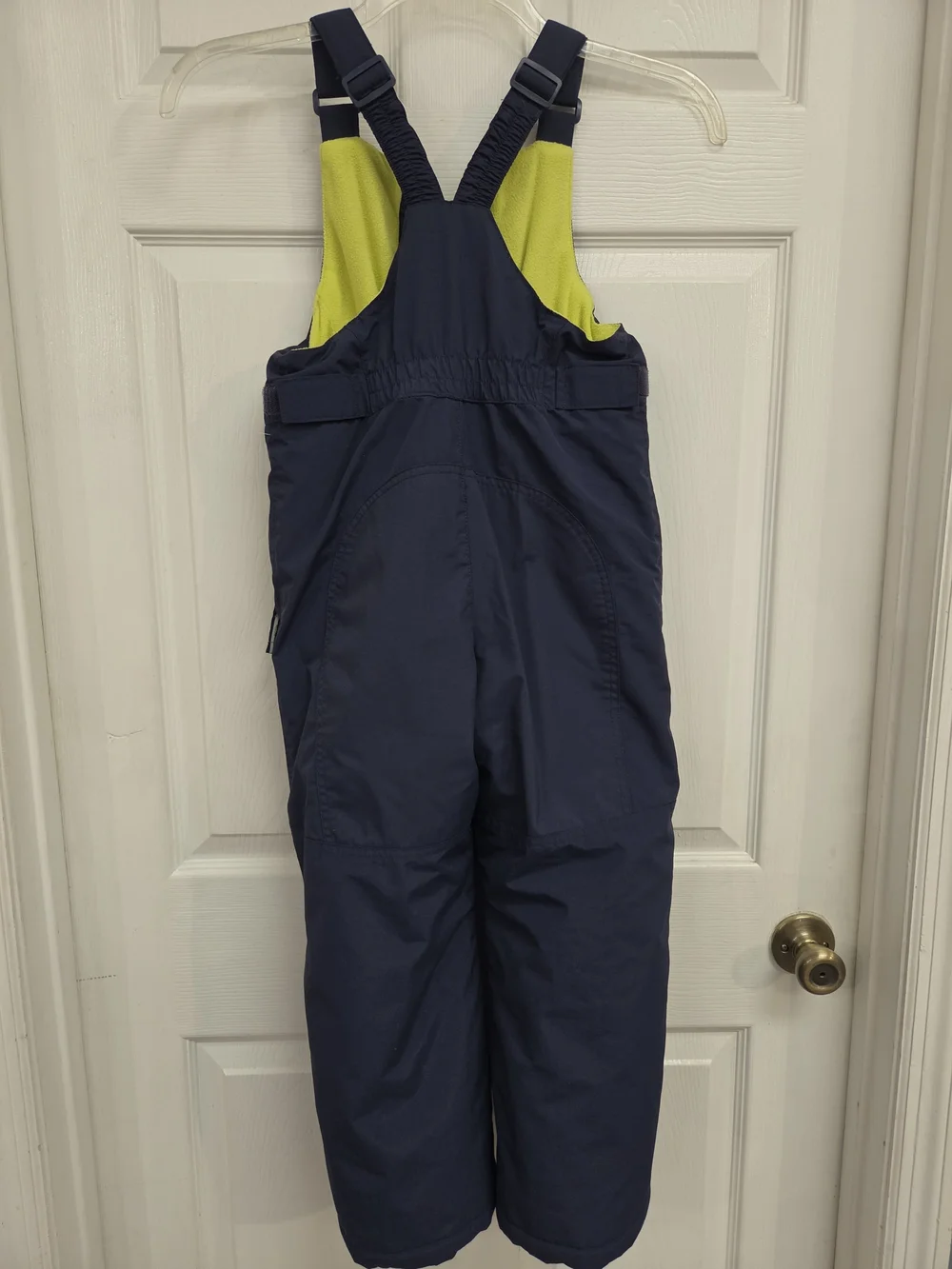 Kids Navy Snow Bib with Lime Zipper